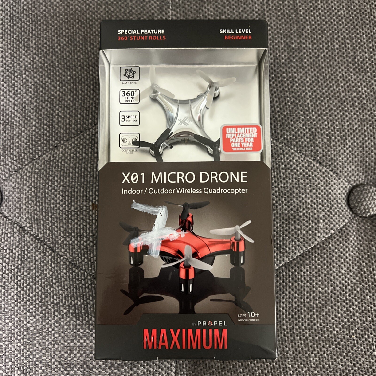 Propel Maximum X01 Micro Drone Wireless Quadrocopter - Titanium (VL-3511) NIB