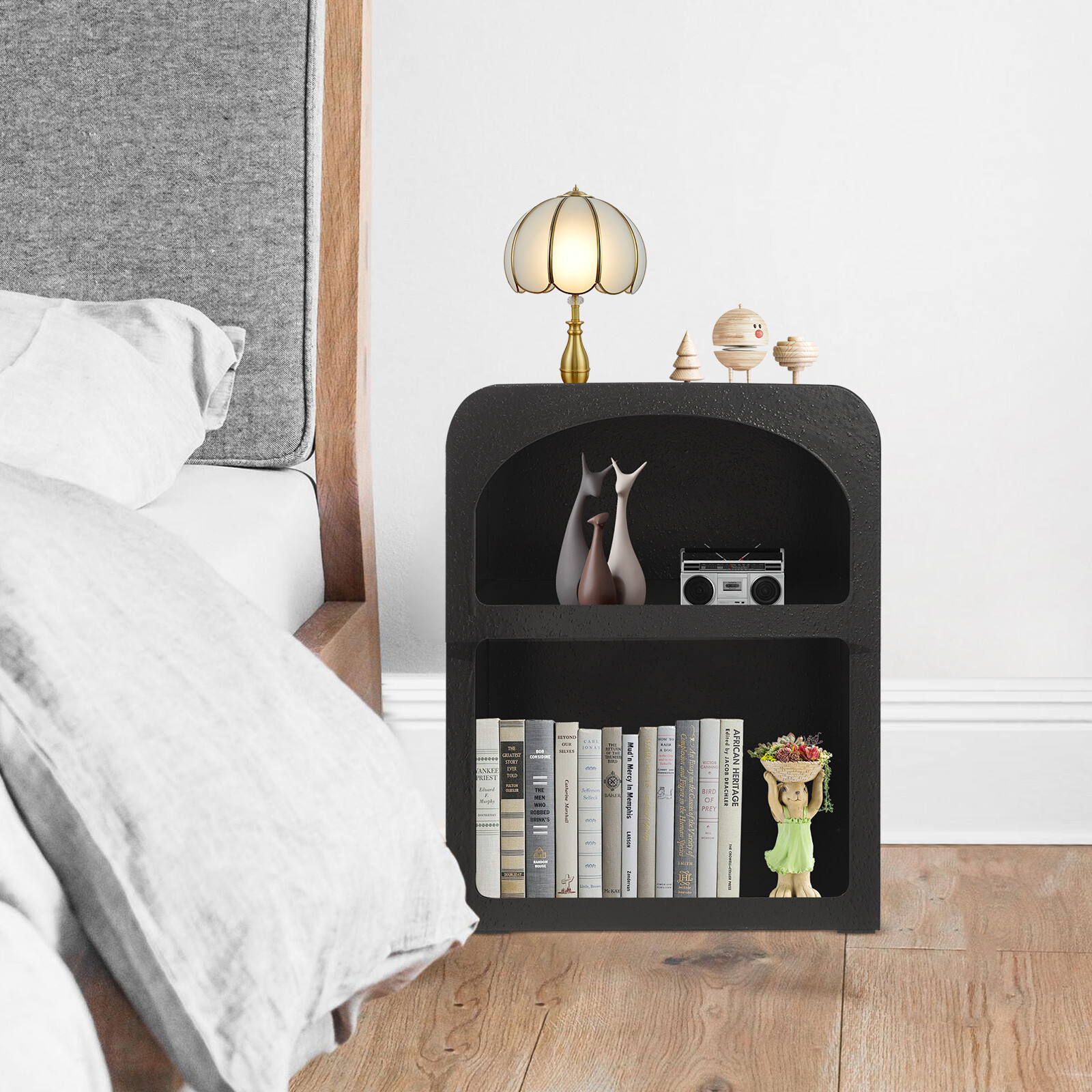 Bedside Table, Storage Cabinet for the Bedroom, Side Table with 2-tiers