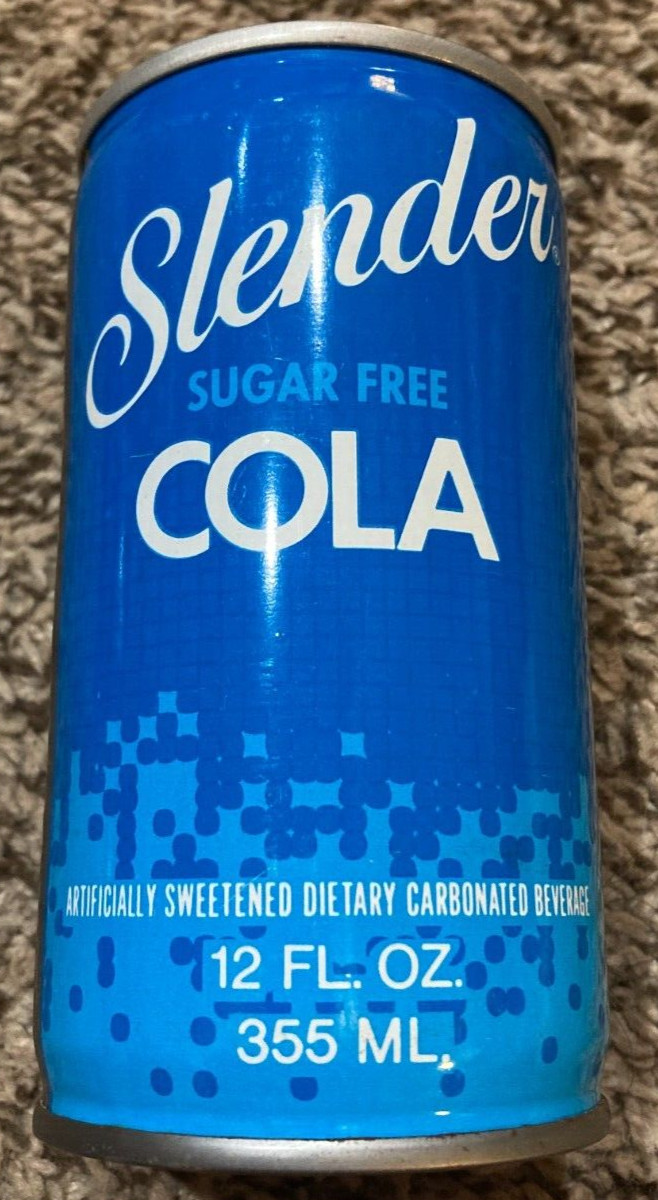 VINTAGE SLENDER SUGAR FREE COLA SODA STEEL PULL TAB CAN