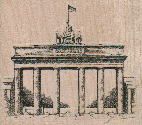 Brandenberg Gate 3 1/4 x 2 3/4" Rubber Stamp, Places Stamp