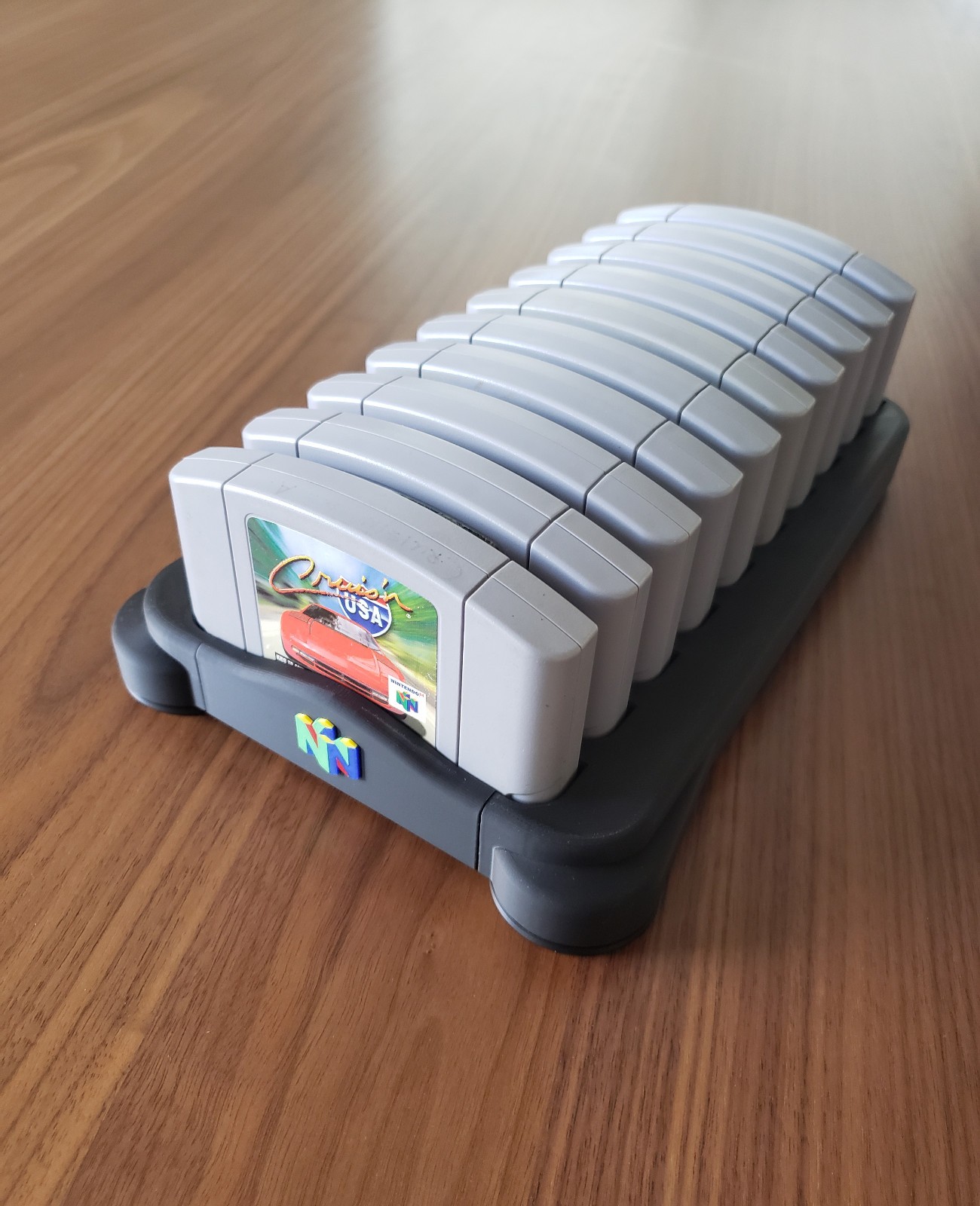 Nintendo 64 Cartridge Holder - N64 10 Cart Tray Display Stand Storage Organizer