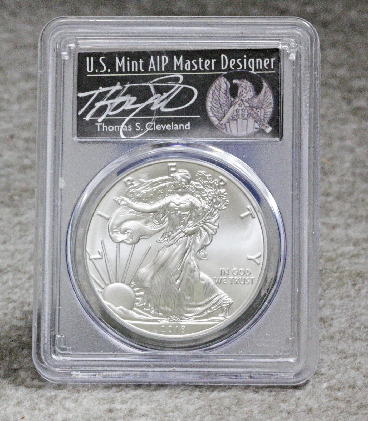 2018 Silver Eagle PCGS MS70 First Strike 1 of 1000 Cleveland Signed