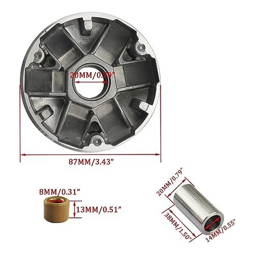 Variator Assembly Complete Variator Assembly Roller Drive Wheel for GY6 50cc
