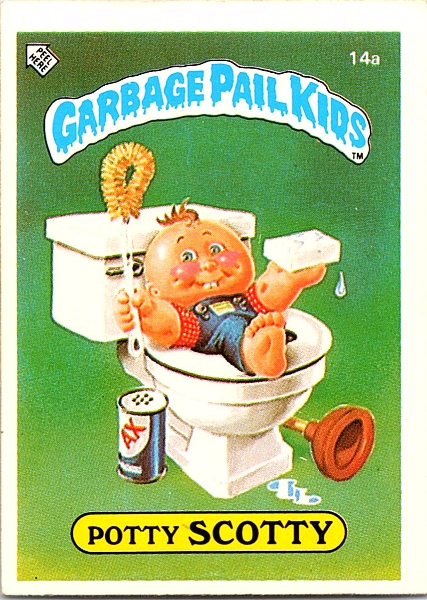 1985 Topps Garbage Pail Kids Series 1 (UK) #14a Potty Scotty