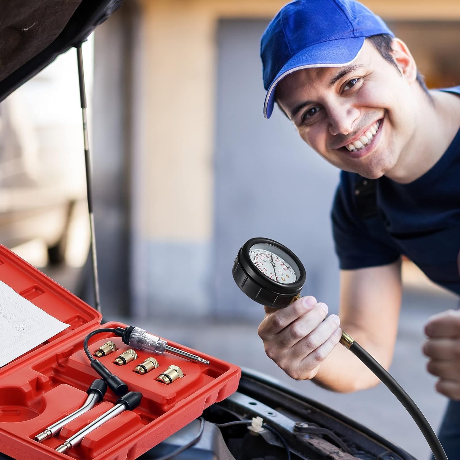 Complete Automotive Compression Tester Set