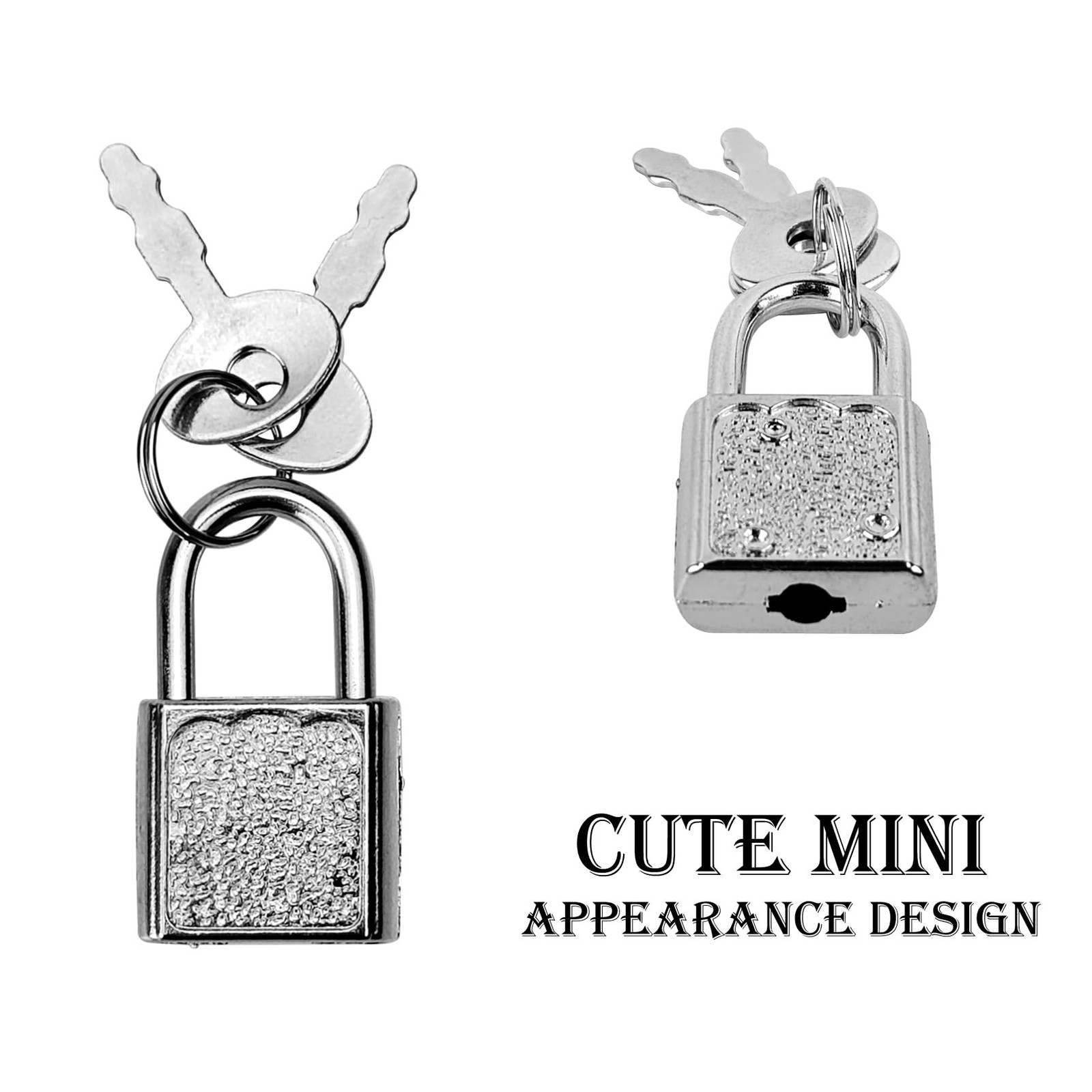 5 Pack Mini Diary Padlock, Small Locks with Keys, Tiny Luggage Silver