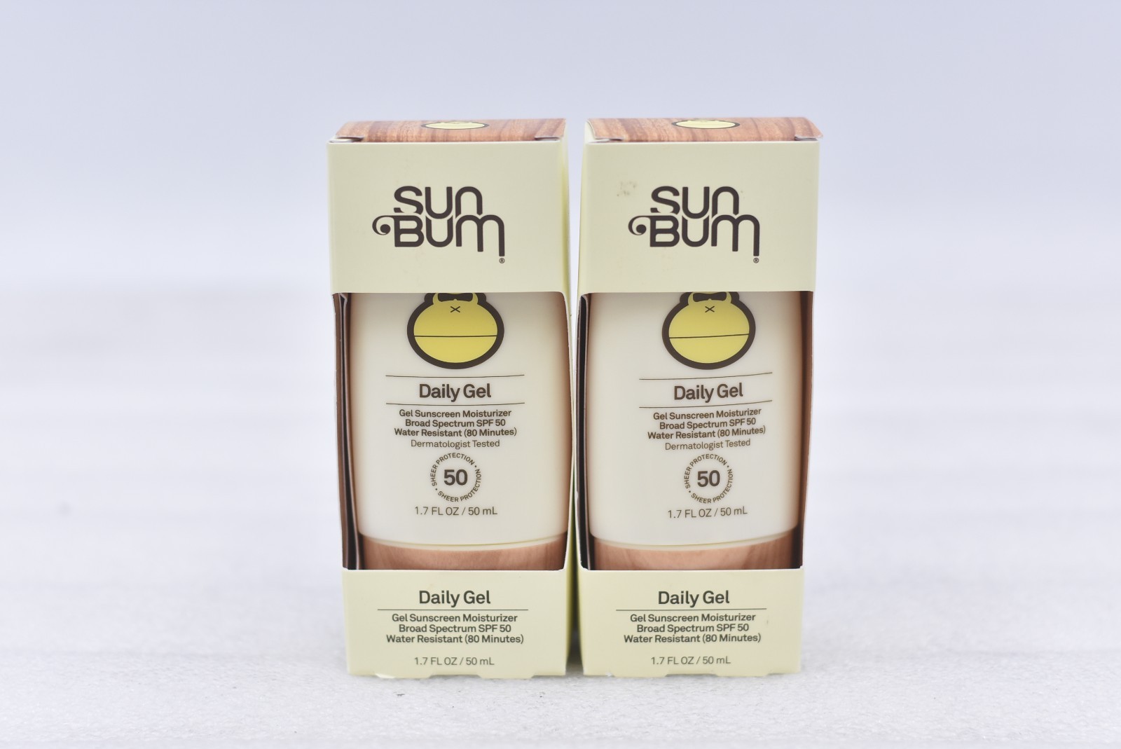 Lot of 2 Sun Bum Daily Gel Sunscreen Moisturizer SPF 50 1.7oz Exp: 08/26