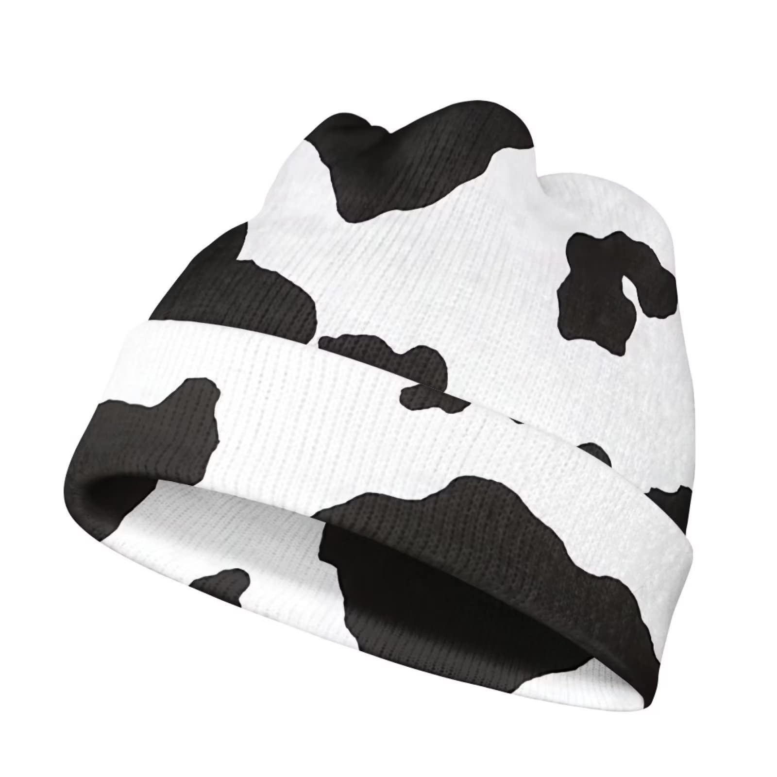 Suhoaziia Cow Printed Toddler Beanie Winter Hat Casual One Size,