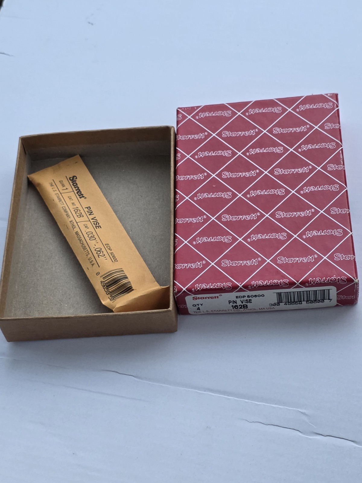 Starrett 162B Pin Vise .030-.062 With Box