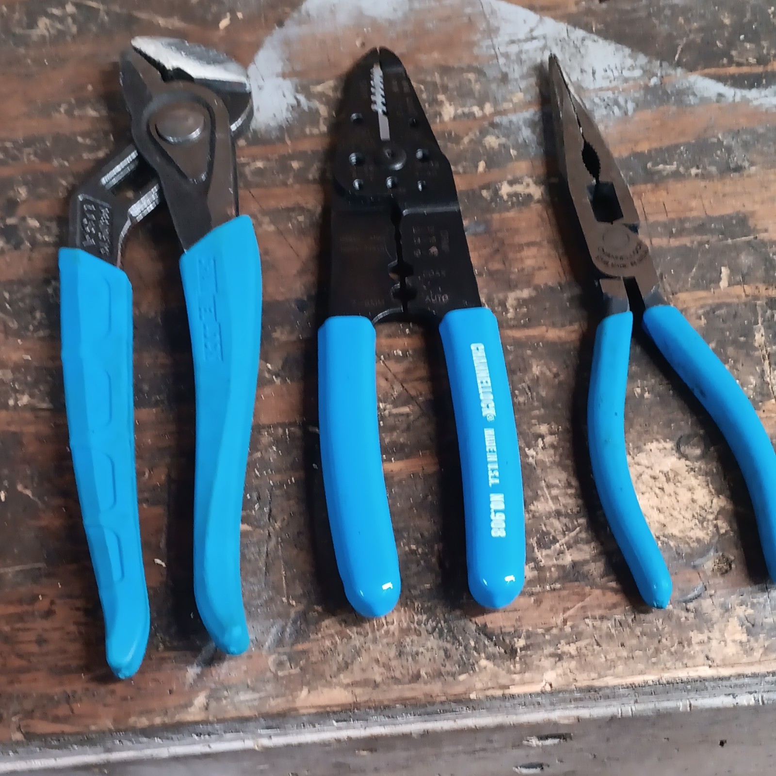 Set of 3 Channellock NWS-38 Hand Wire Stripper & Needle Nose & Tonge & Groove