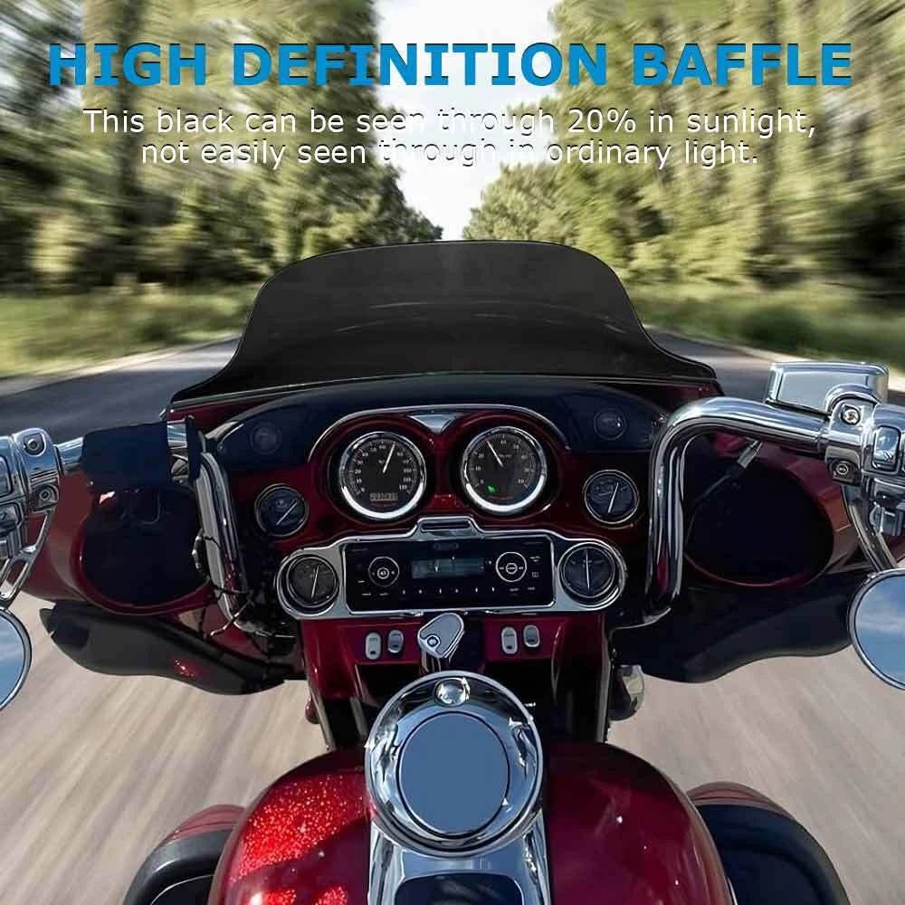 8" Wave Black Windshield Windscreen For Harley Touring Electra Glide FLHT 96-13