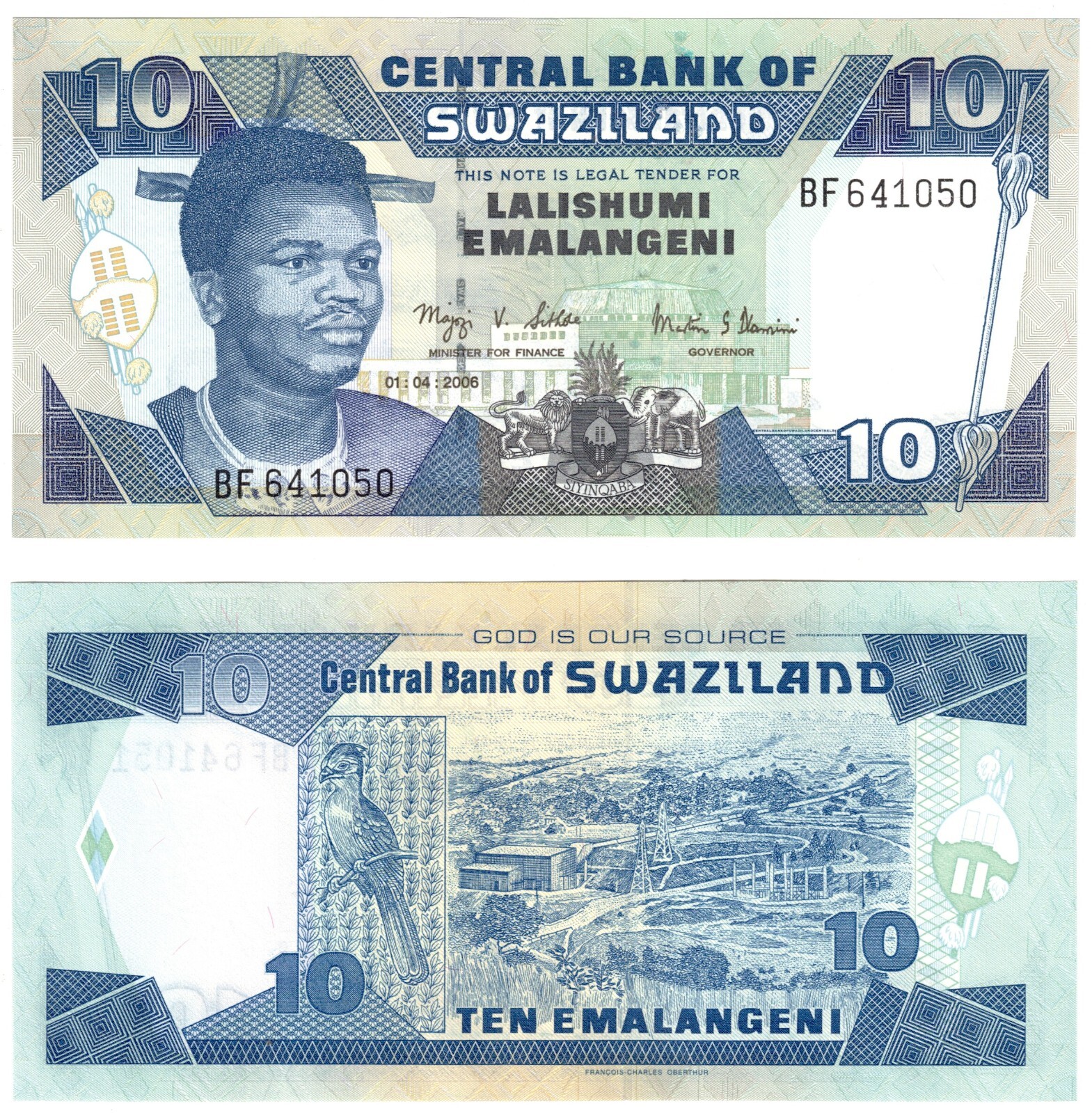 2006 Swaziland 10 Emelangeni Banknote UNC P29