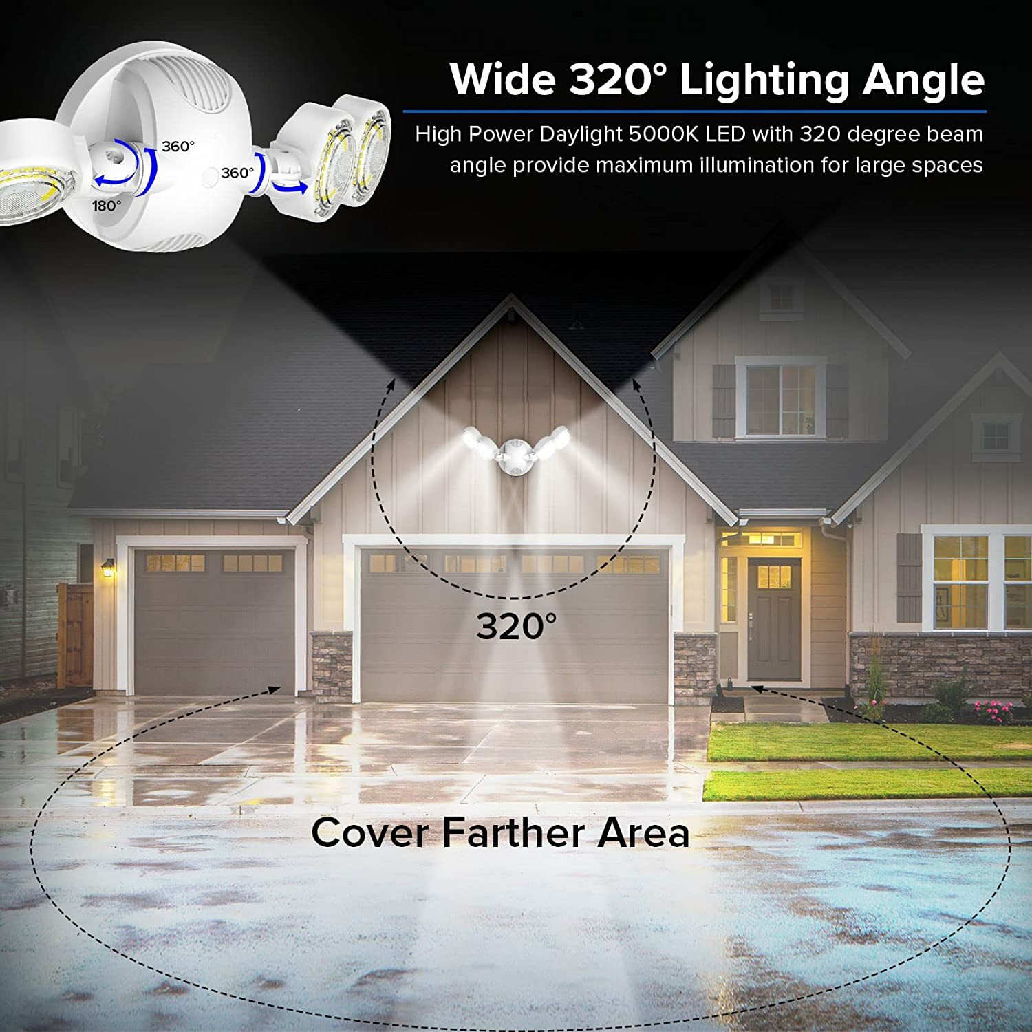 SANSI 4000lm LED Security Light Dusk to Dawn Light Sensor 30W (400W Equiv.) ETL