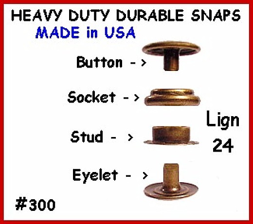 20 Sets - Antique Brass - LEATHER Canvas SNAP No TOOLS