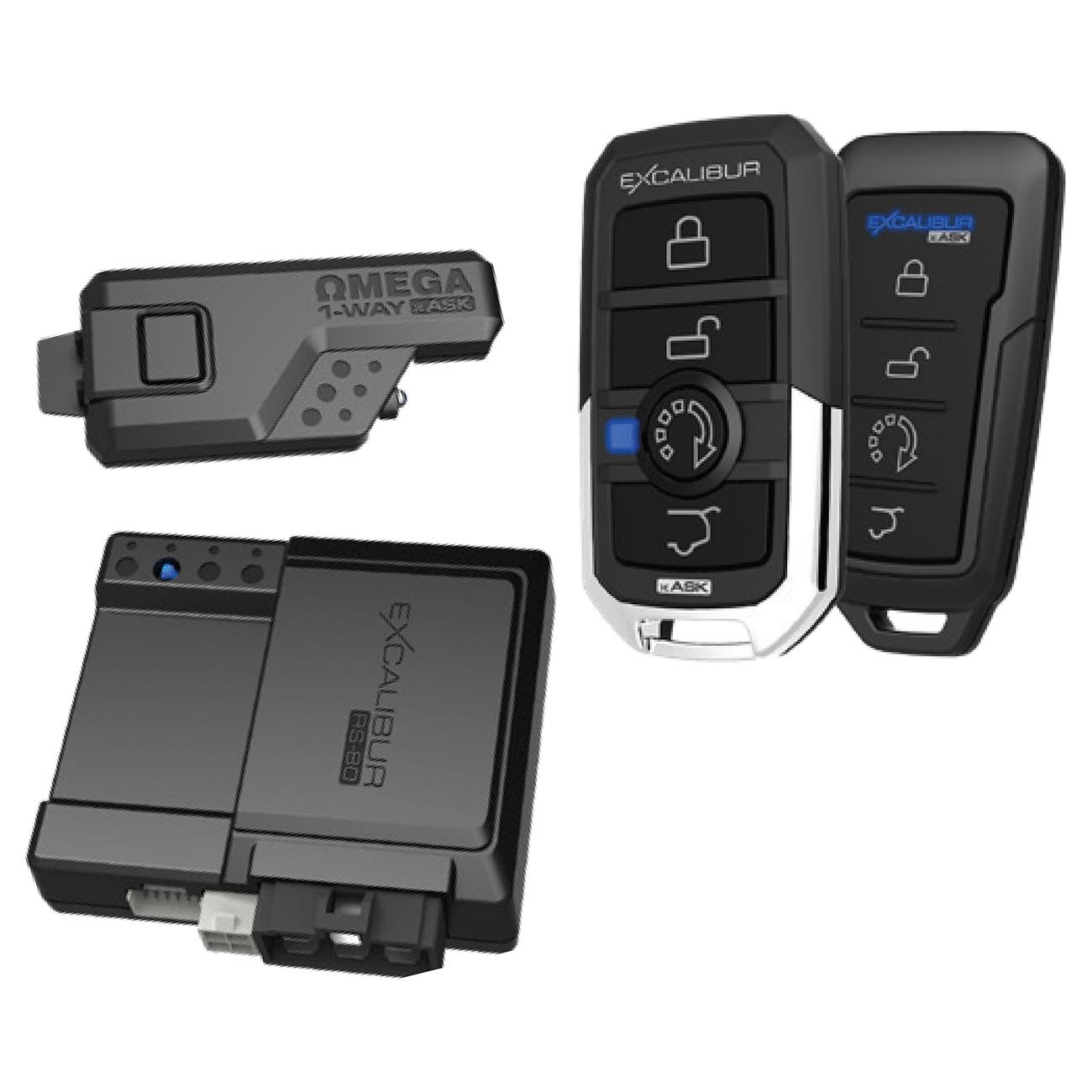 Excalibur RS380 1-Way Remote Start Keyless Entry System 1500 Ft Range 2 Remotes