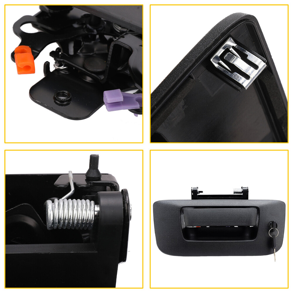 Tailgate Handle Latch w/Lock & Bezel For 2007-2014 Chevy Silverado GMC Sierra