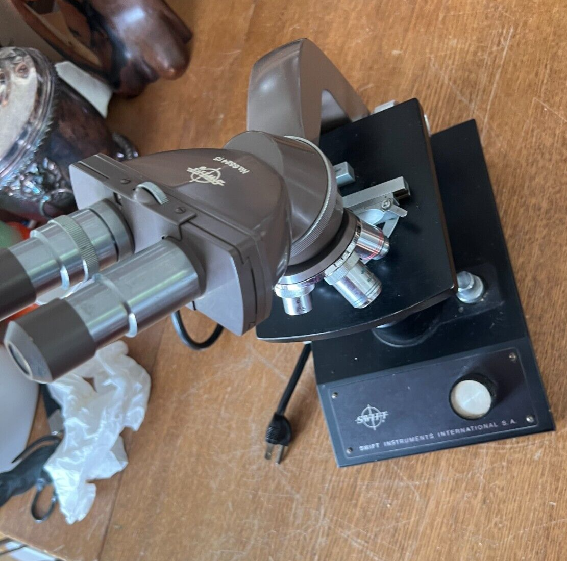 Vintage Swift No. 652415 Microscope with 4 Lenses