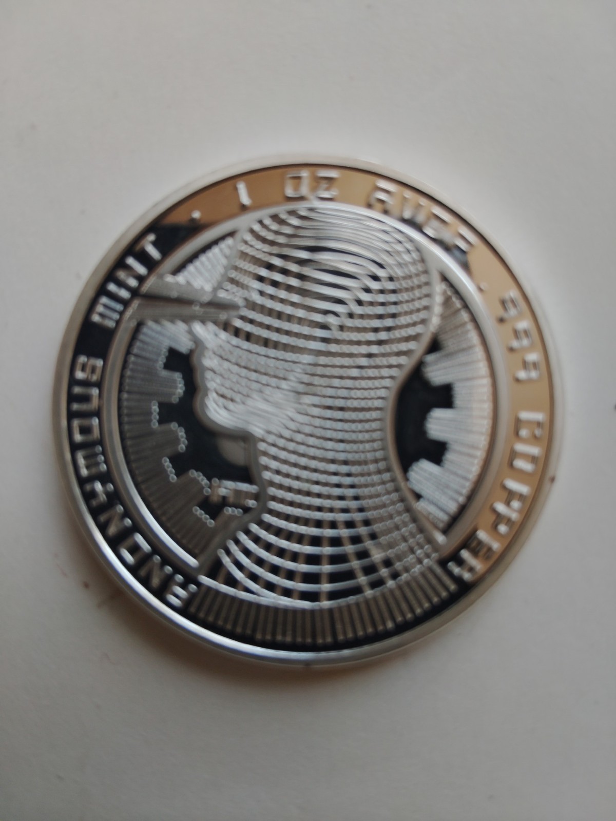 2016 Anonymous Mint "The Guardian" 1 oz AVDP Physical Bitcoin Bullion Round