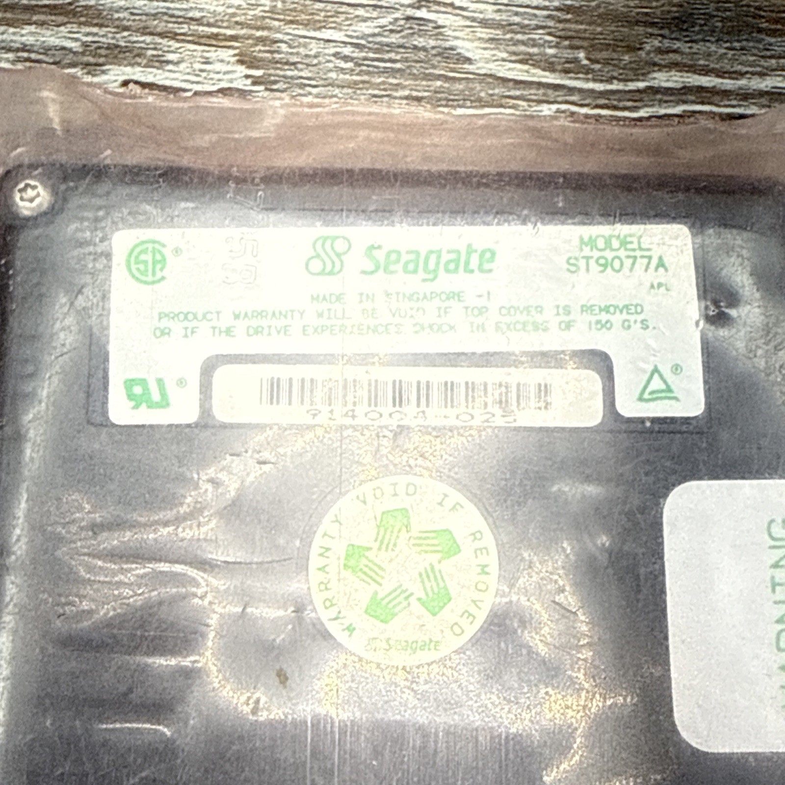 SEAGATE Model: ST9077A HARD DISK DRIVE HDD VINTAGE NOS