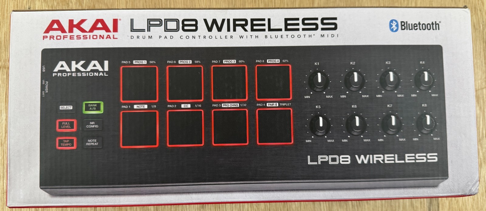 Akai Professional LPD8 Wireless MIDI Pad Controller 8 Pads Rotary Encoders USB