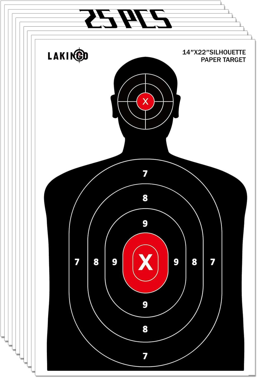 Paper Targets for Shooting Range - 14X22 Inch High-Visibility Bullseye & Silhoue