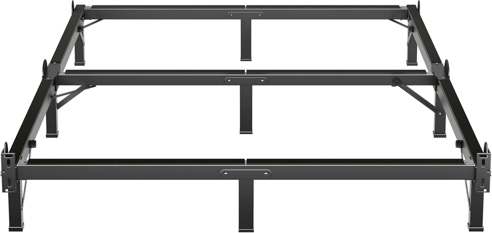 Metal Bed Frame Queen 8 Inches for Box Spring, 9-Legs Support Basics | Foldable