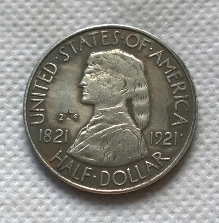 US 1921 Missouri Centennial with 2*4 Half Dollar Coin Modern Restrike