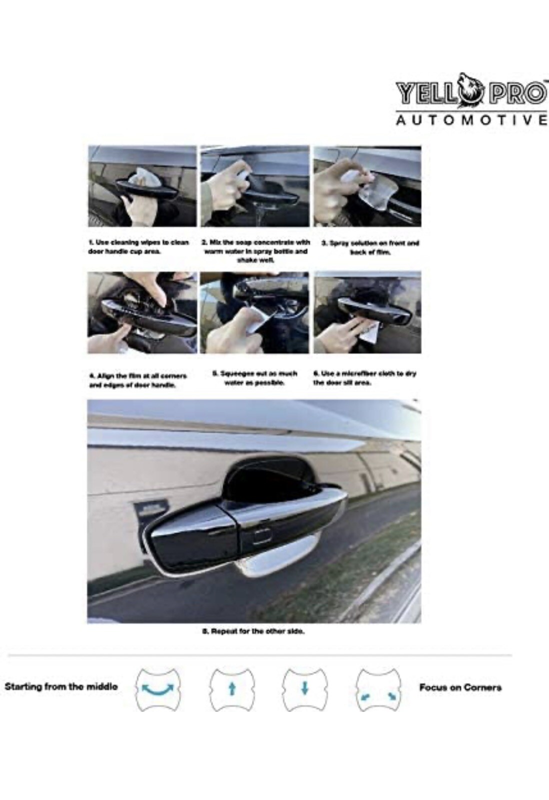 YelloPro Door Handle Bra Cup Paint Protection Kit for Select Toyota 4Runner SUV