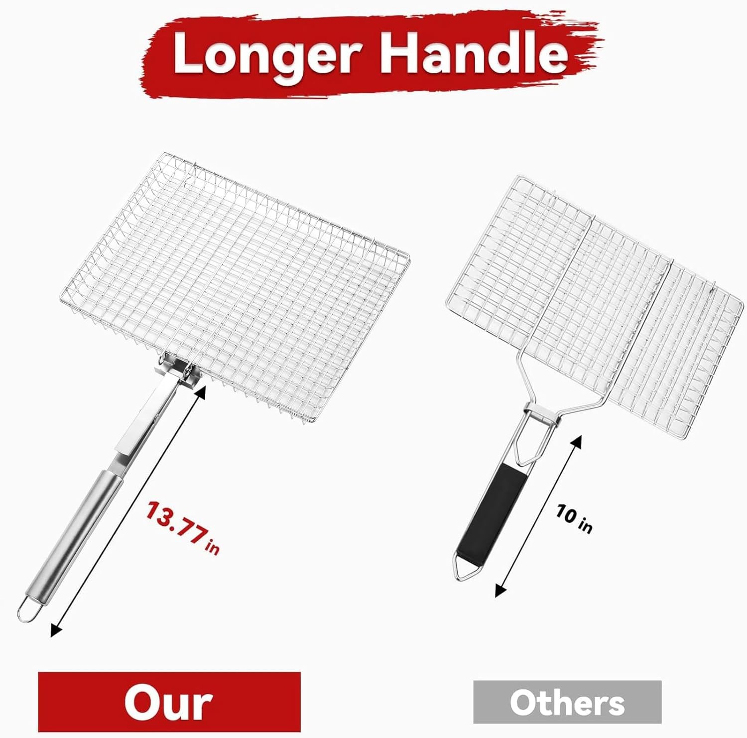 Extra Large Grill Basket w/ Detachable Handle