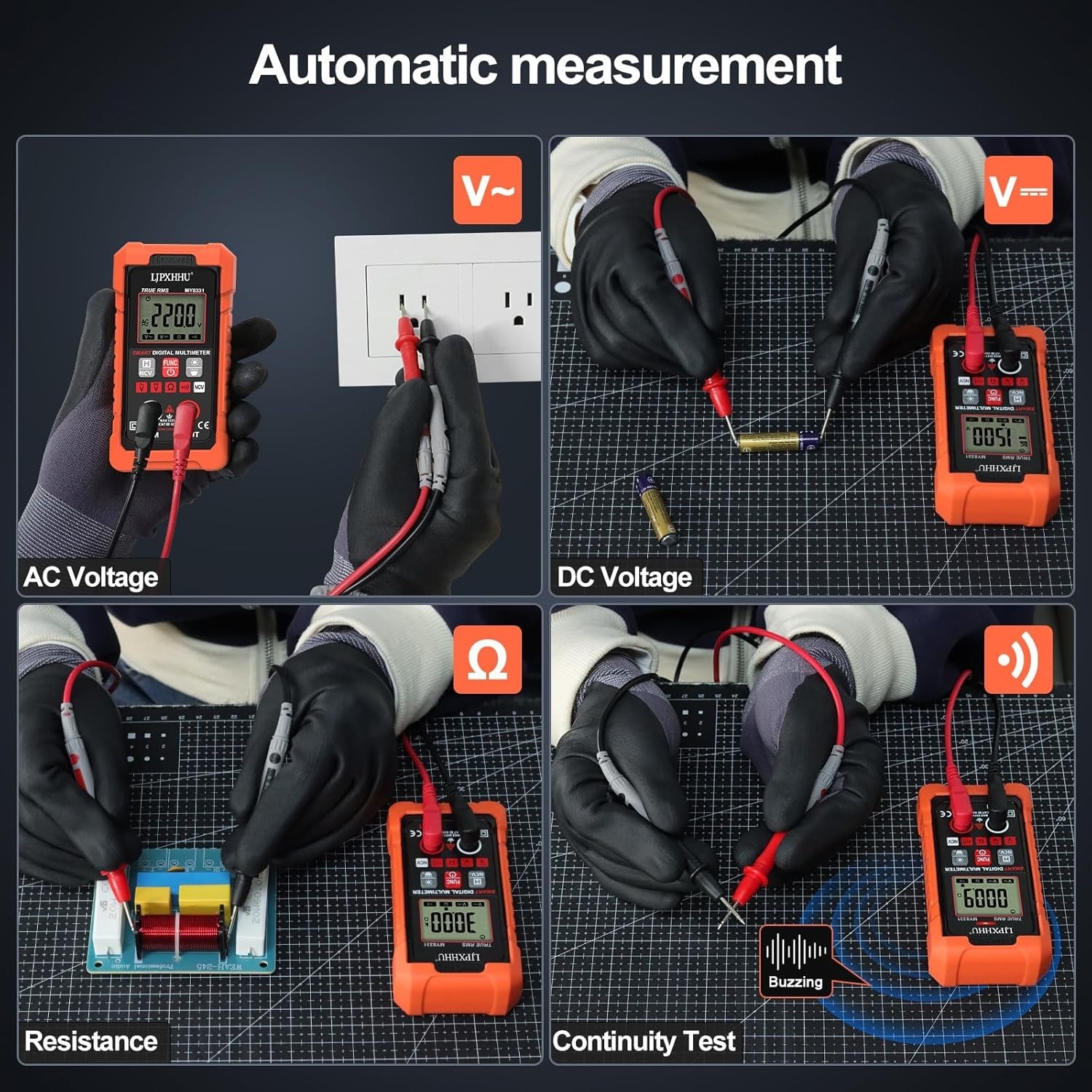 Digital Multimeter Volt Meter TRMS 4000 Counts Auto-Range NCV Voltage Multi T...