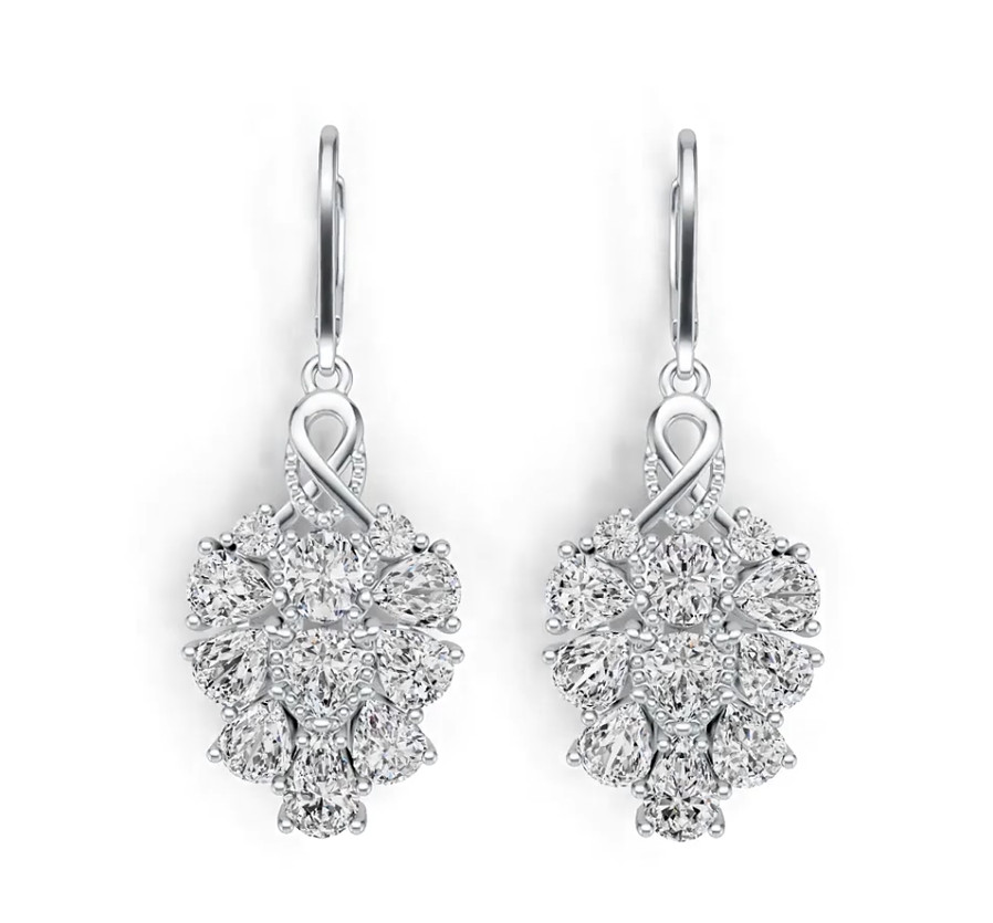 Sterling Silver Semi Mount Earrings Setting Pear PE 6X4mm PE 5X4mm OV 5X4mm