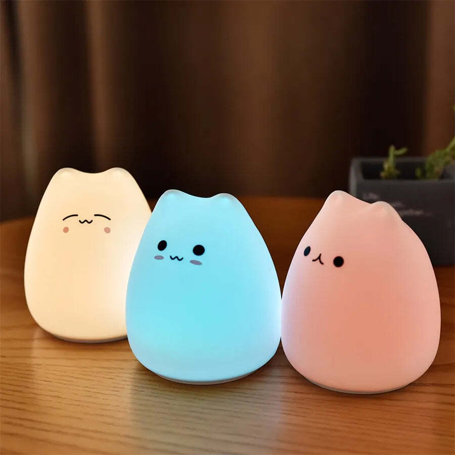 LED Silicone Kitten Night Light