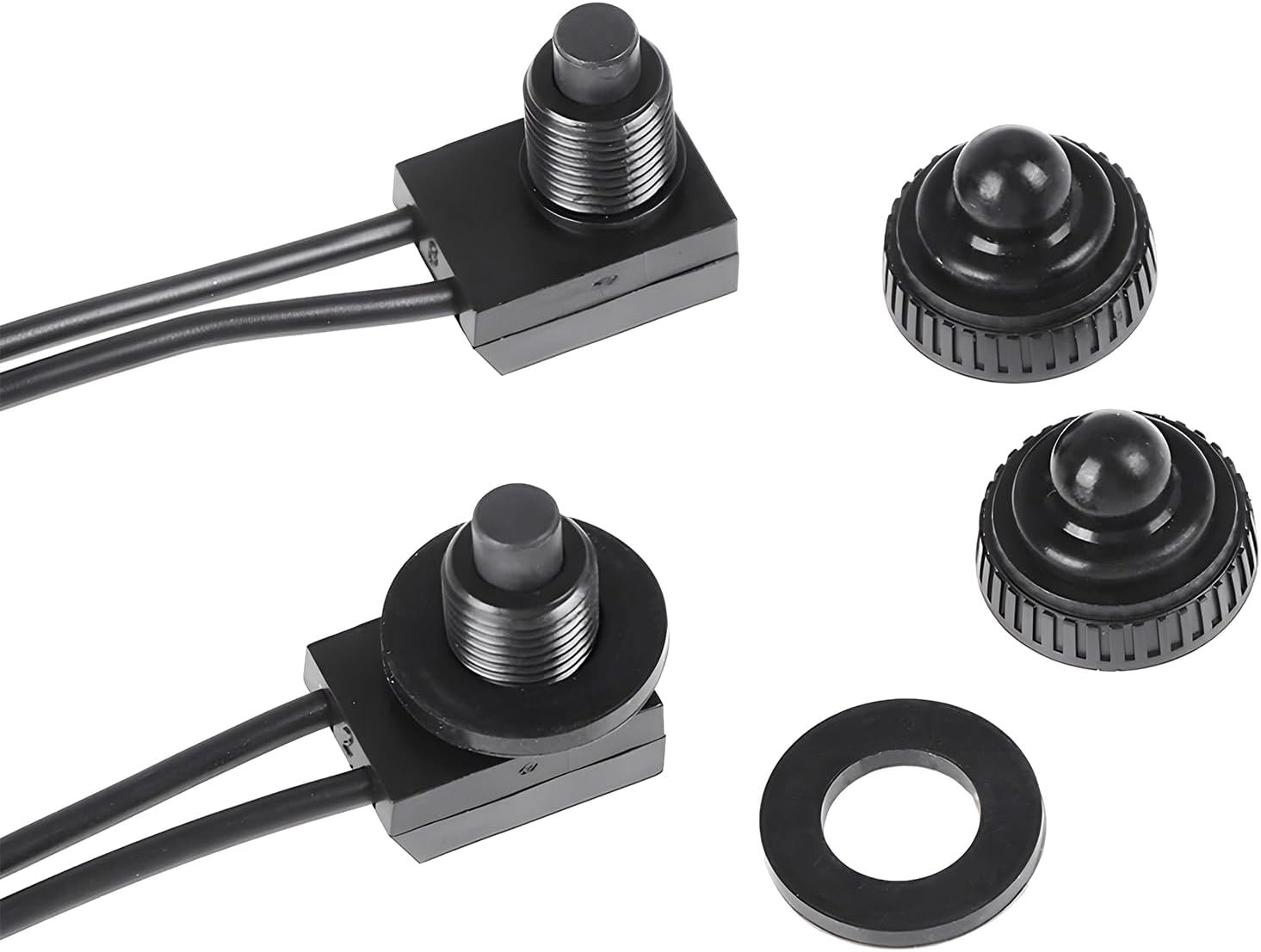 2 PCS Waterproof Push Button Switch, KP-107 12V On/Off SPST Switch with 4.5