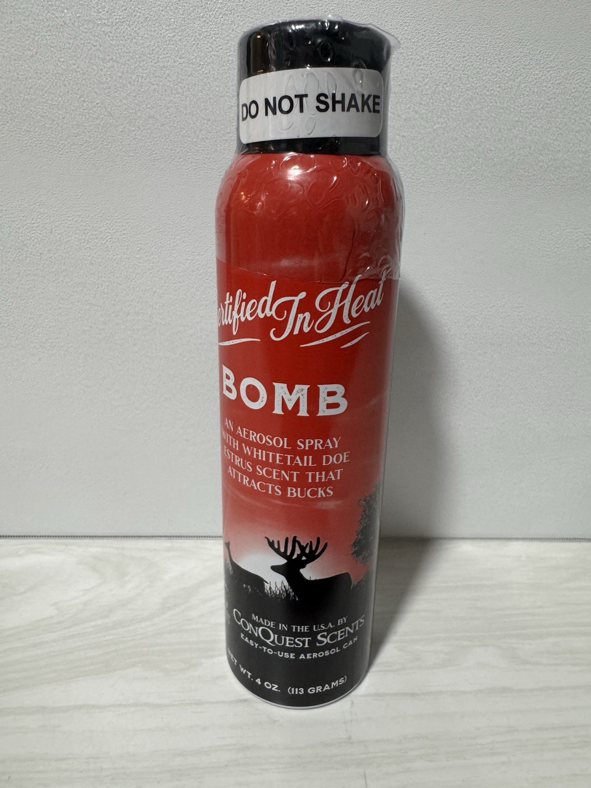 Conquest Scents Scent Bomb Certified in Heat 4 Oz. Whitetail Doe Estrus Urine