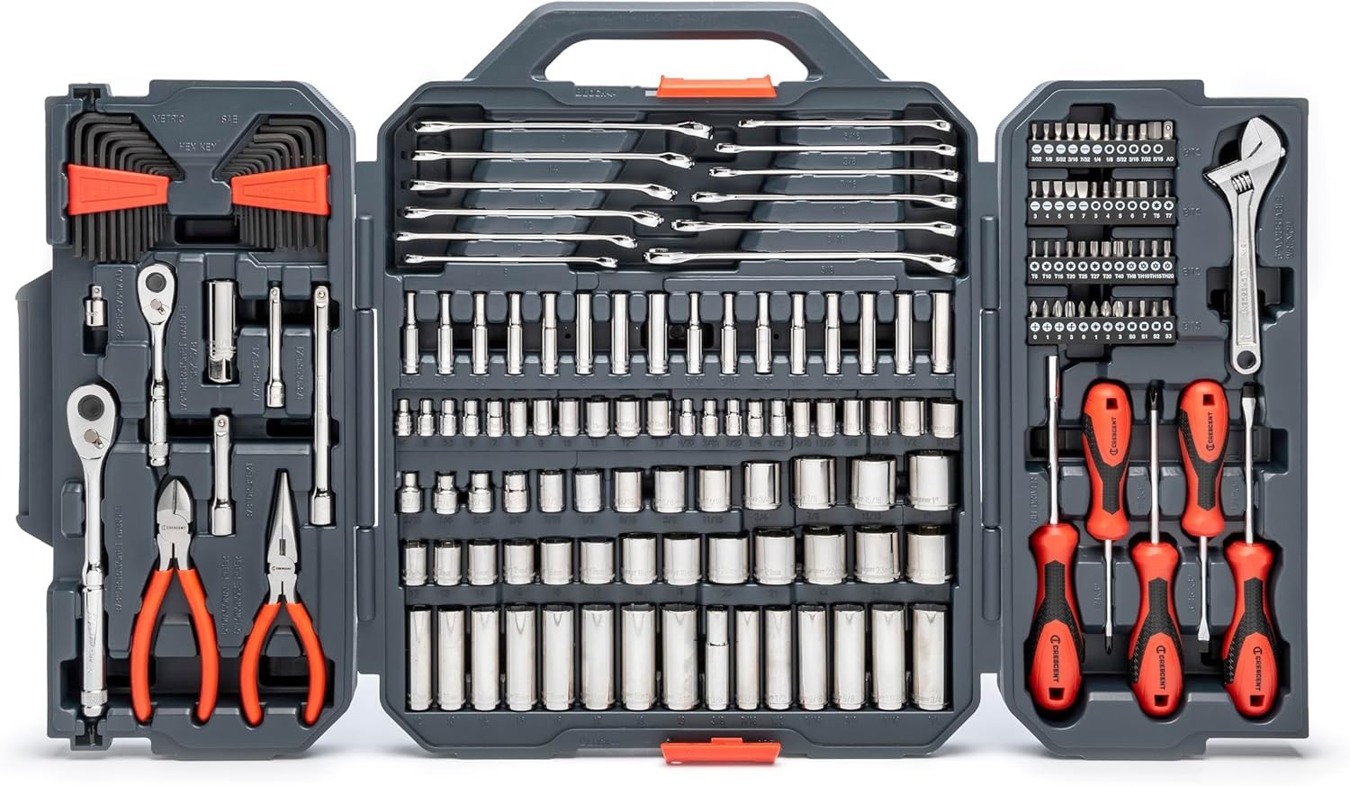 Crescent 180 Piece Professional Tool Set in Tool Storage Case - CTK180,180 Piece