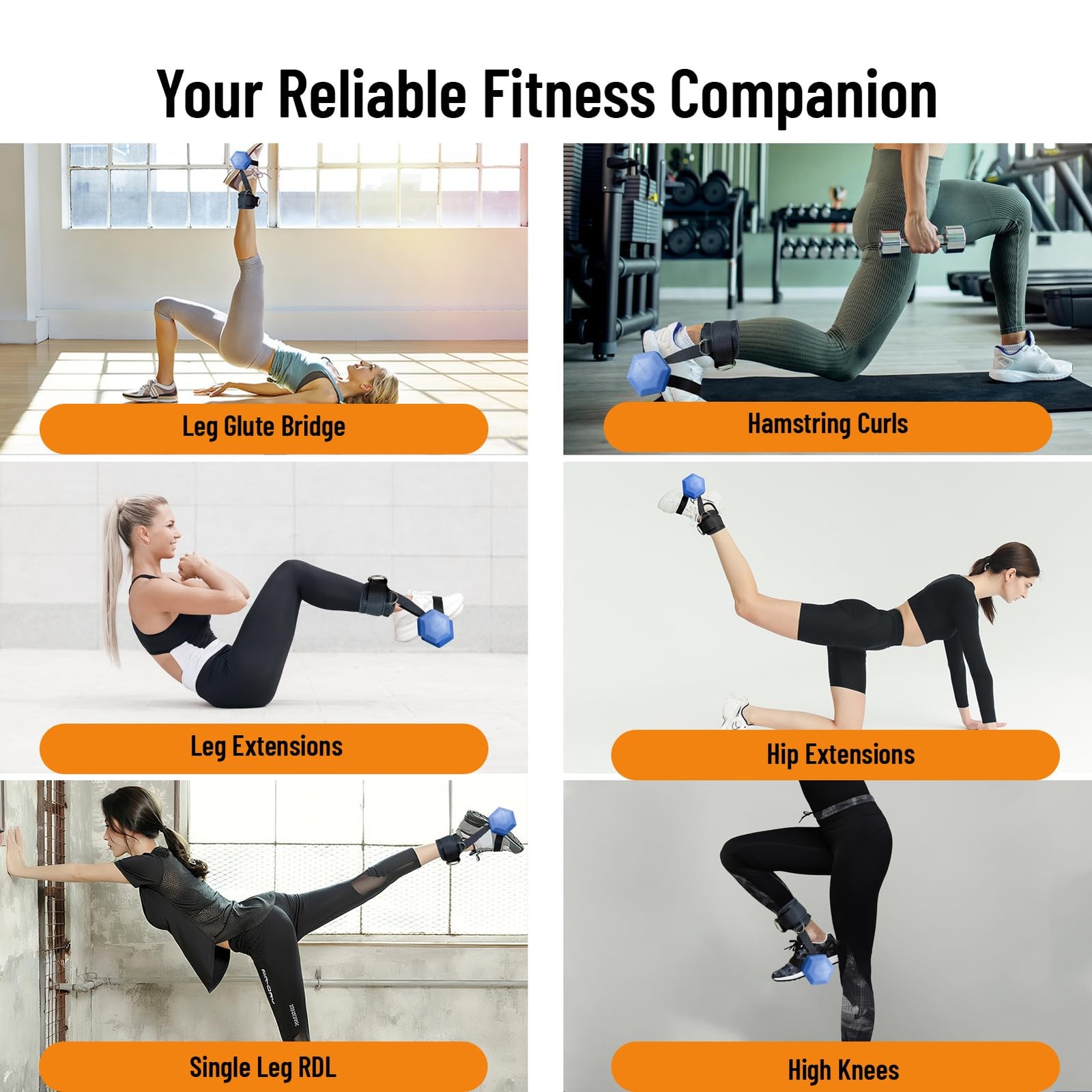 Ankle Straps for Dumbbell and Cable Machine, Monkey Foot Dumbbell Attachment ...