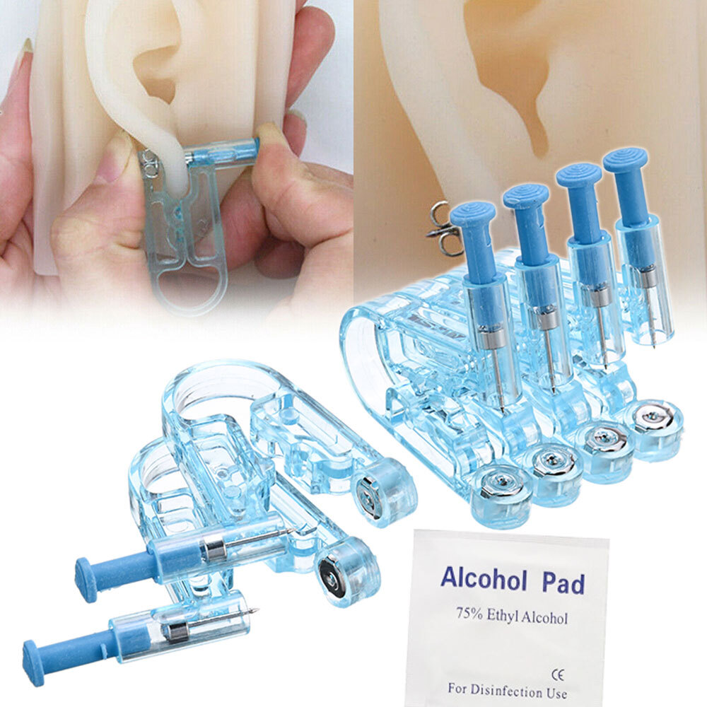 10-50Pcs Blue Disposable Ear Studs Piercing Gun Ear Stud Unit Piercer Tool Kits