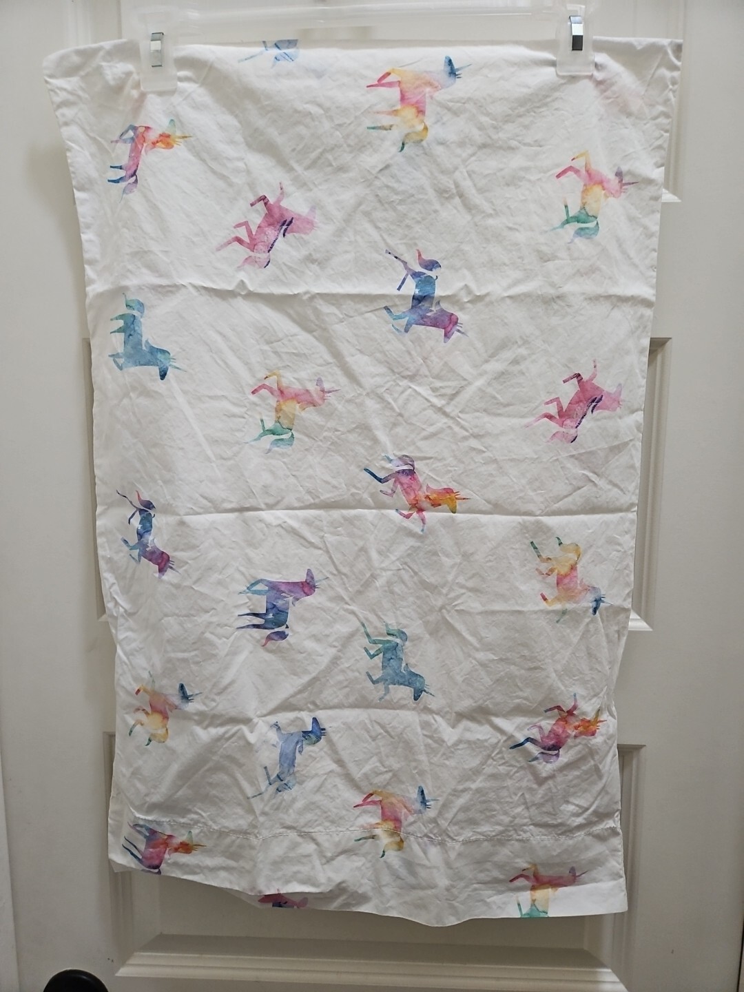 EUC Pottey Barn Kids Rainbow Unicorn Pillowcase