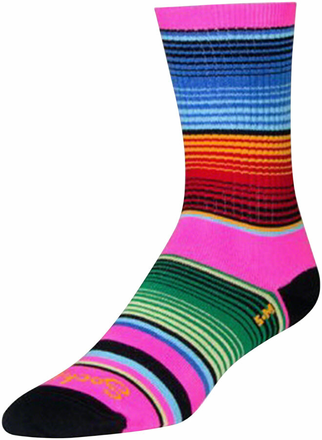 SockGuy Siesta Crew Socks | 6 inch | Pink/Multicolor | L/XL