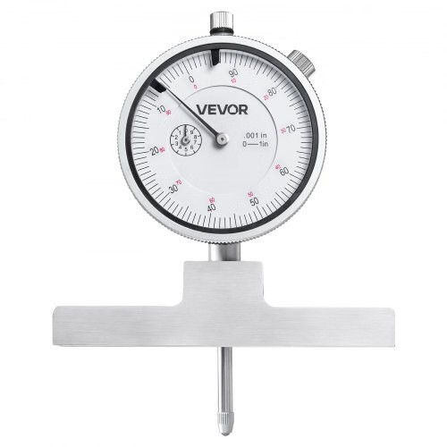 Depth Gauge, Depth Micrometer 0-22 inch Measuring Range, 0.001" Resolution, wit