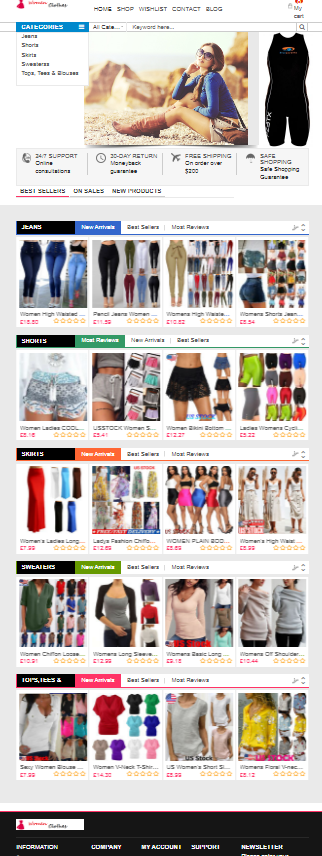 Ready made Dropshipping website Free hosting & set up-- woman Clothes