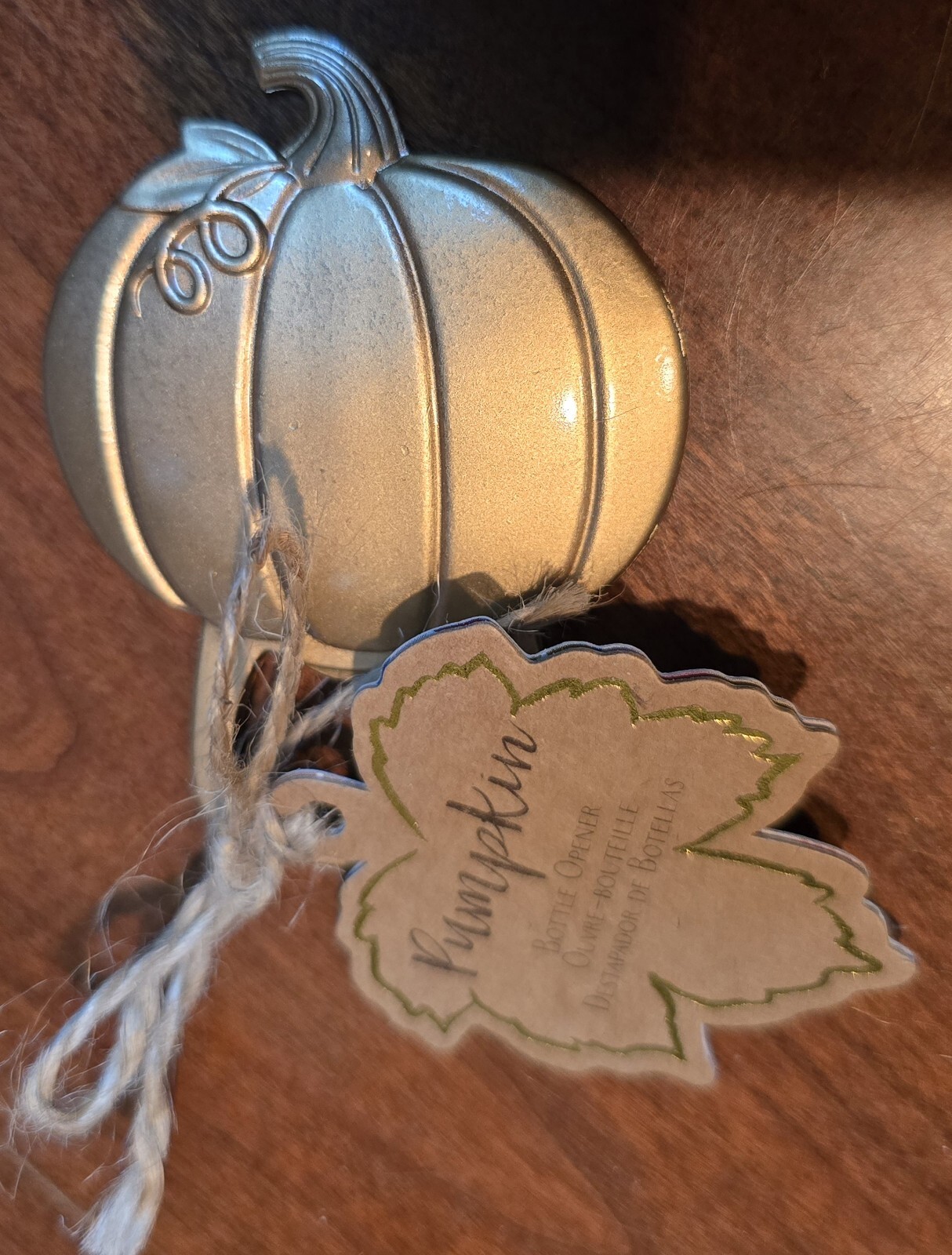 KATE ASPEN Pumpkin Shaped Gold Tone Metal Bottle Opener ~ New with Tags!
