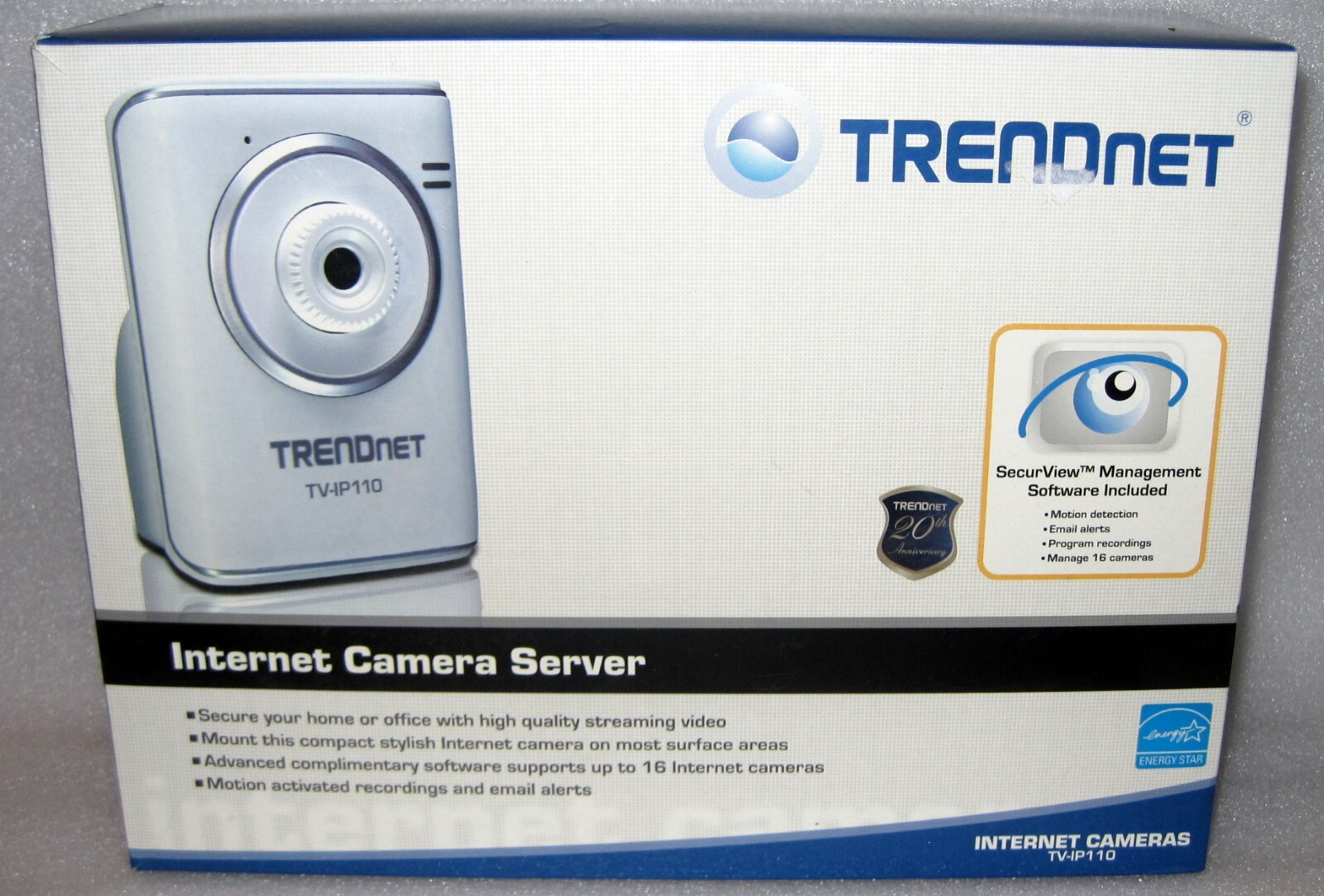 TRENDnet TV-IP110 /A Wireless Internet Camera Server 640x480 3x Digital Zoom NEW