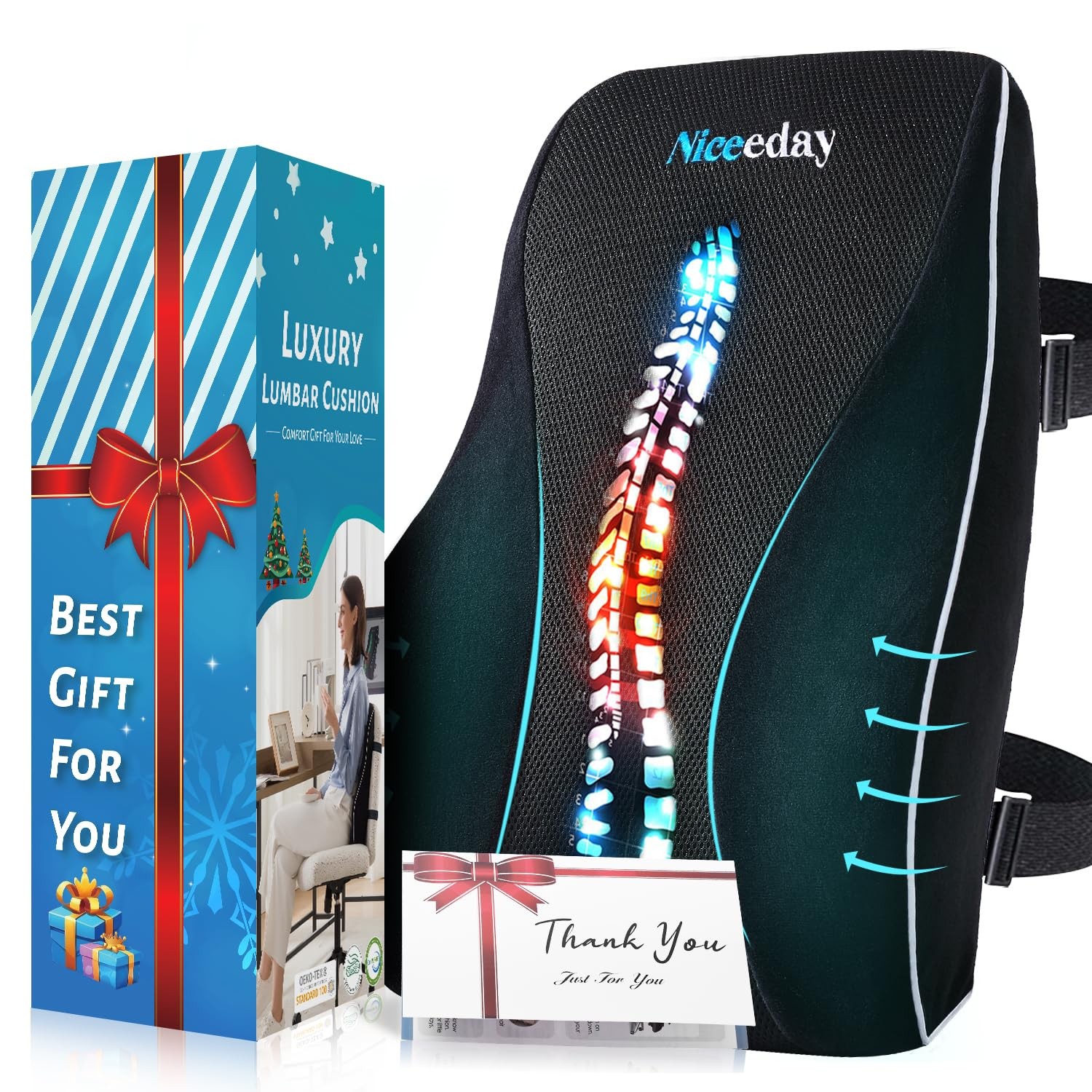 Lumbar Full Back Gift Box-17'*16'*5', Pillow Box/Black