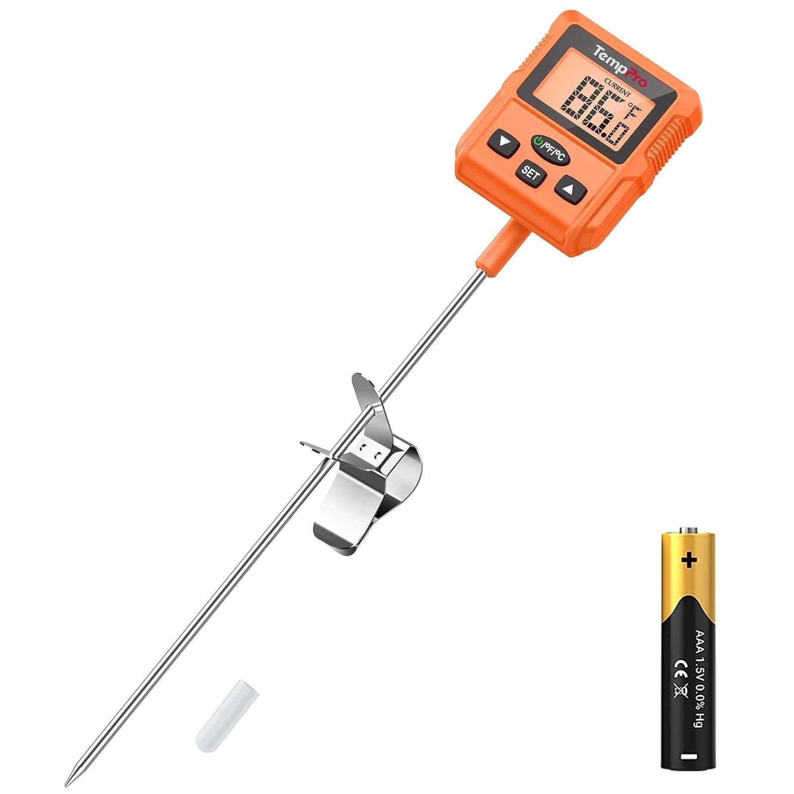 TempPro Digital Candy Thermometer with Pot Clip - Waterproof Instant Read