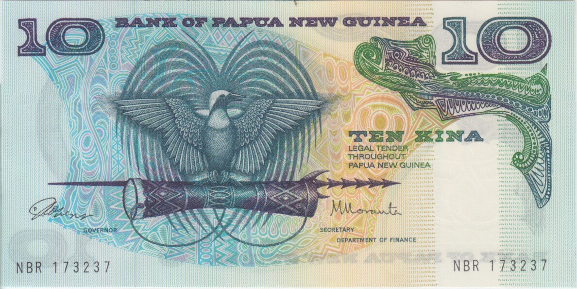 Papua New Guinea banknote P.7 10 Kina sig 1, UNC  We Combine            2001