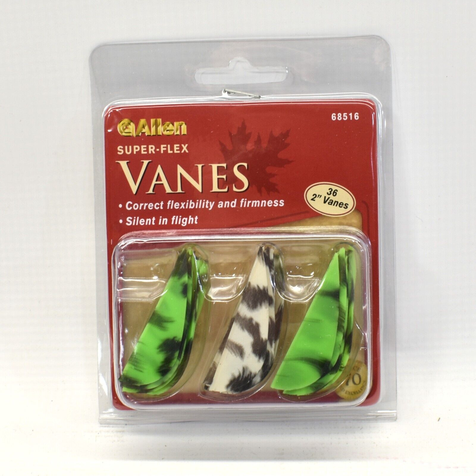 Allen Super-Flex 2" Vanes Green / White Camo Bulk 6/36 Packs Archery Arrow
