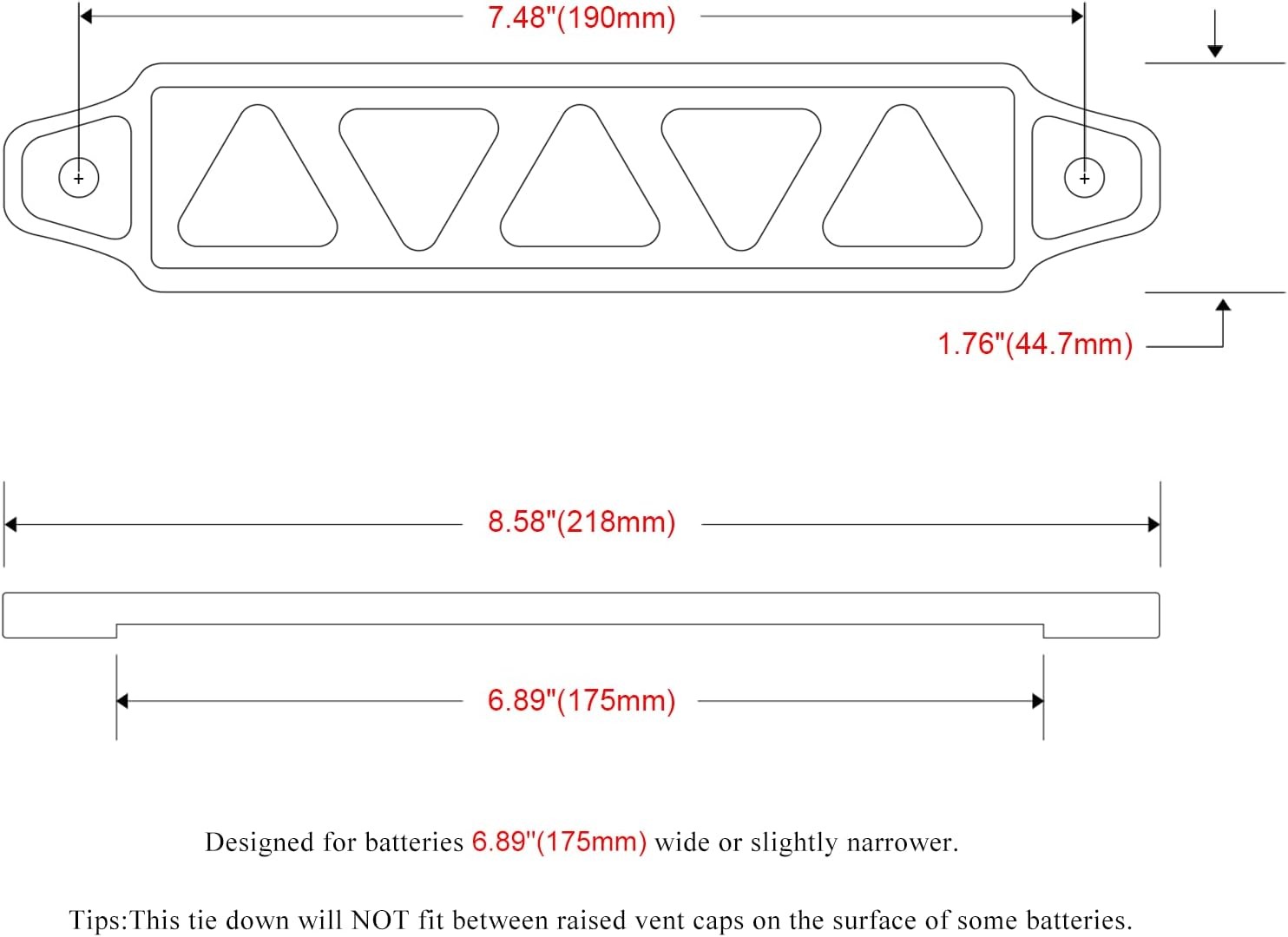 Battery Hold Down Sets with Aluminum Tie Down Bracket