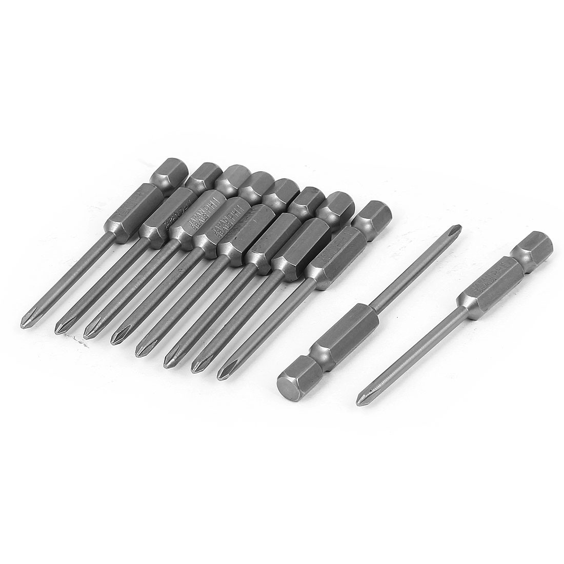 1/4" Hex Shank 3mm Tip PH1 Magnetic Phillips Screwdriver Bits 65mm 10pcs