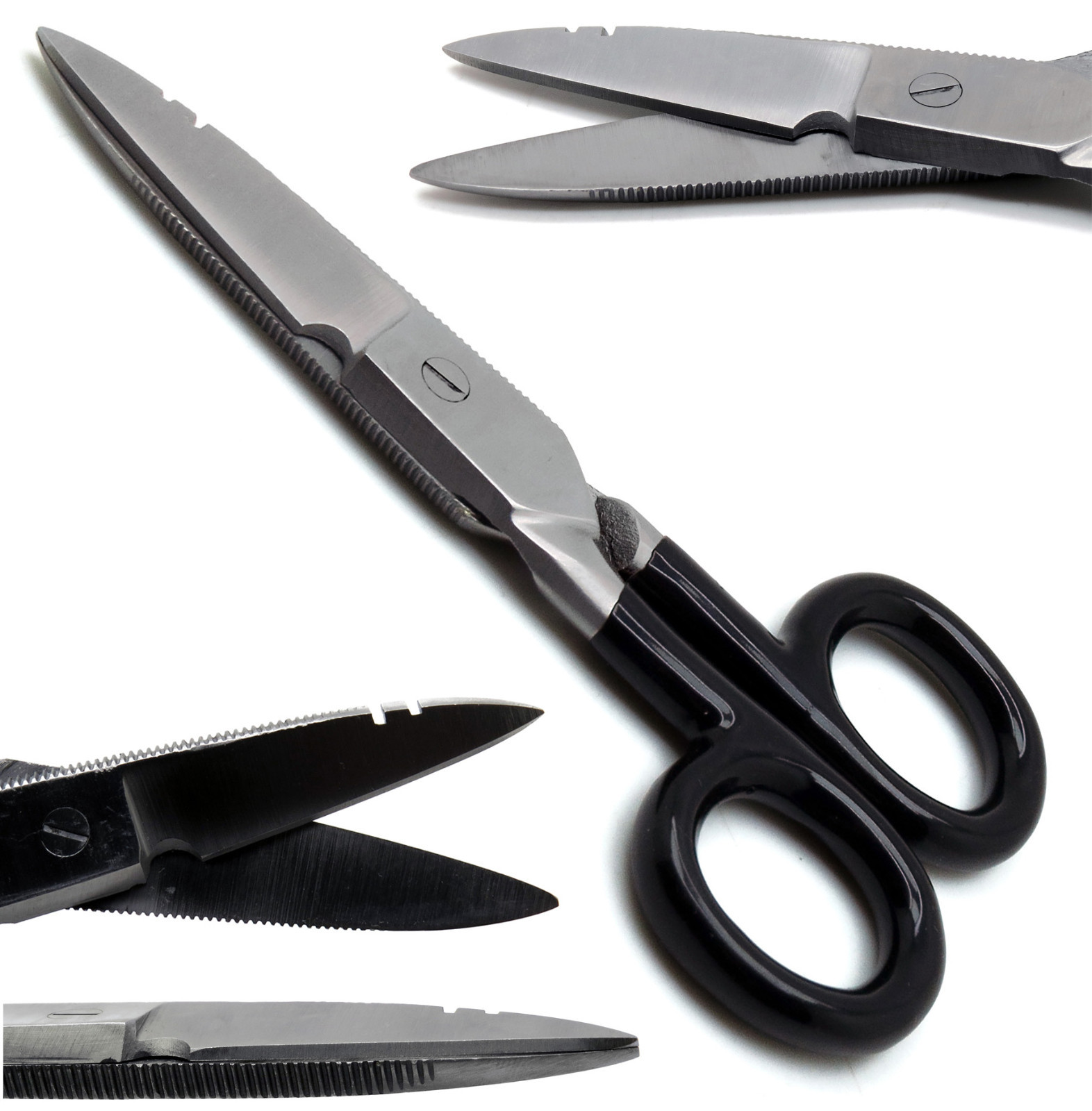 Electrician Black Scissors 5.25" Cutting Stripping Wires Repair Universal Tools
